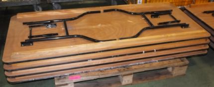 4x Heavy Duty Wooden topped Metal legged Trestle tables