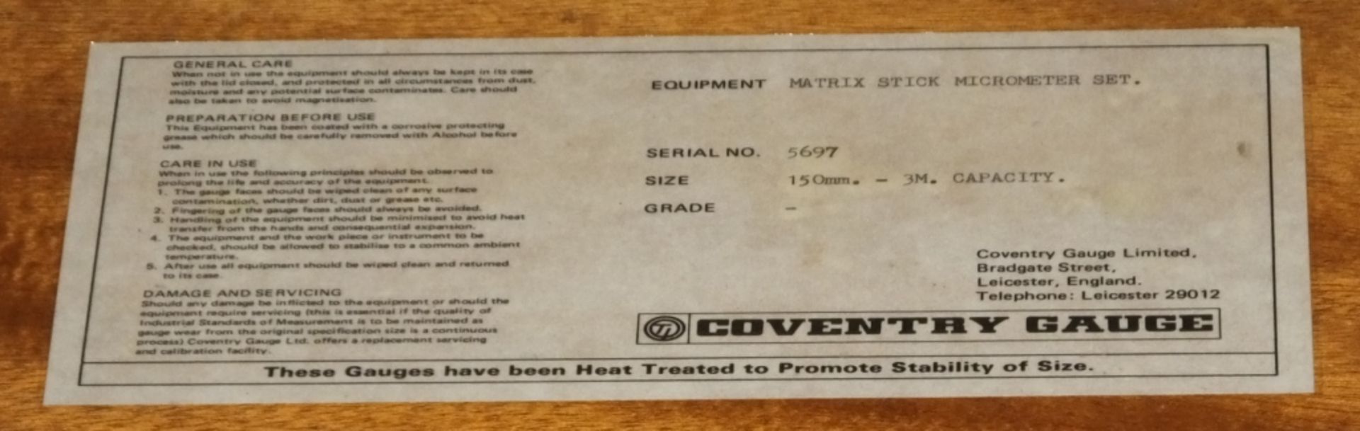 Coventry Matrix Stick Micrometer Set - Image 4 of 4