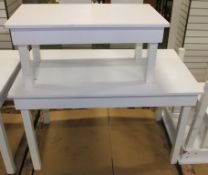 2x White Wooden tables