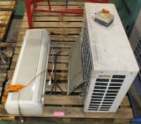 Wall mountable air conditioner with control unit