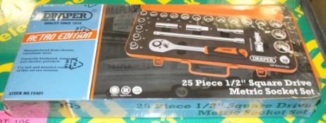 Draper Retro Edition 25 piece 1/2" square drive metric socket set