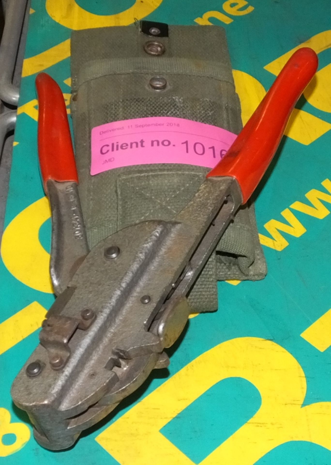 Heavy duty crimping pliers with carry pouch