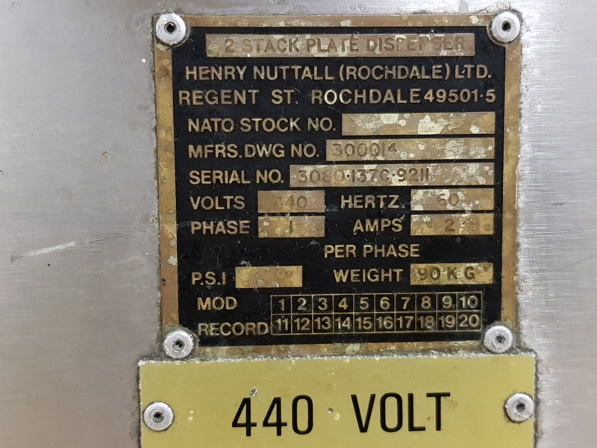 Henry Nuttall 440V Plate warmer - Bild 3 aus 4