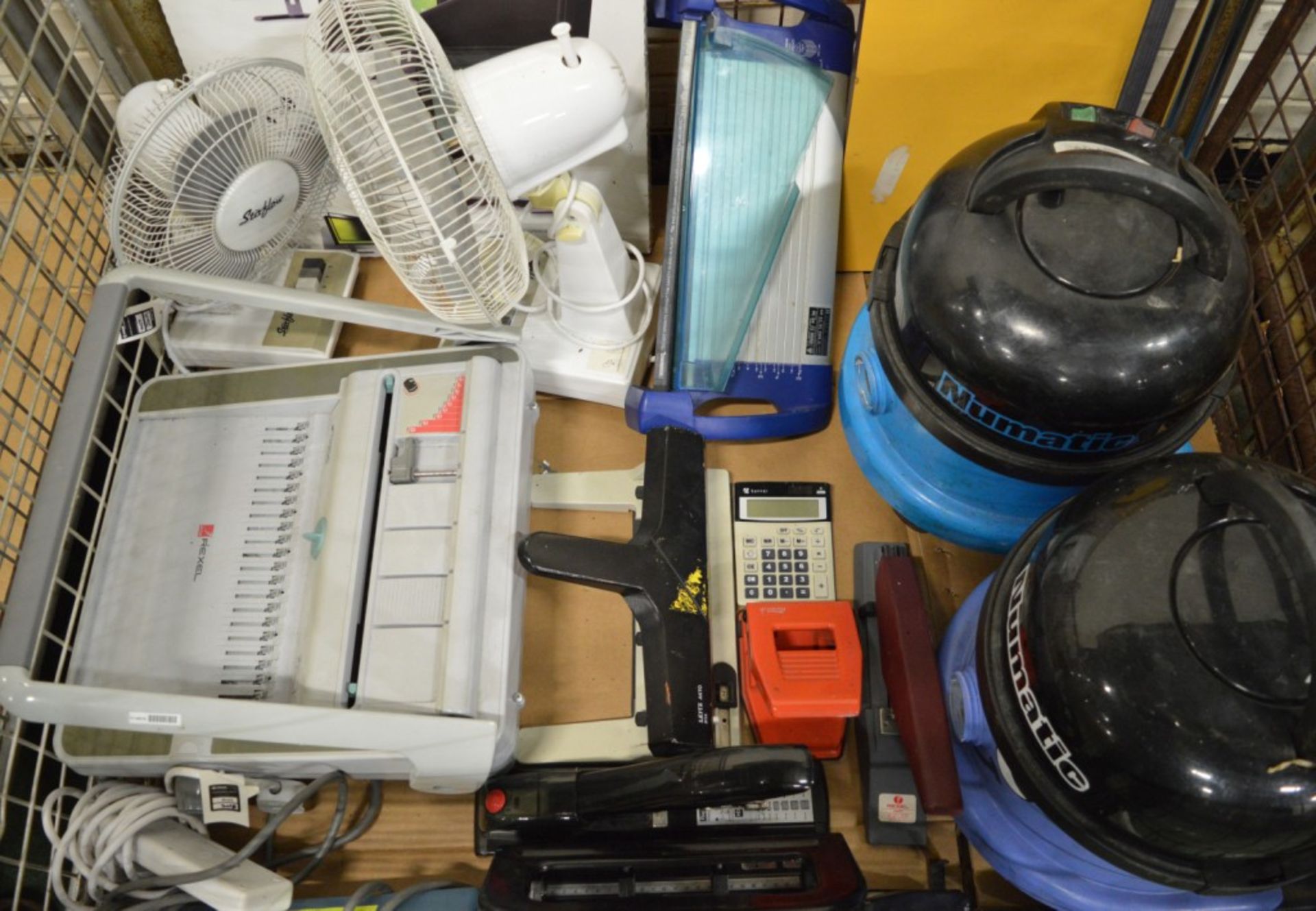 Office Equipment- Guillotine, Hole punch, Fans, Vacuum cleaneres, Collator, Calculator, St - Image 2 of 2
