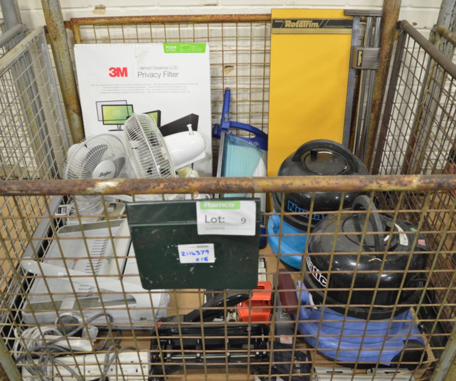 Office Equipment- Guillotine, Hole punch, Fans, Vacuum cleaneres, Collator, Calculator, St