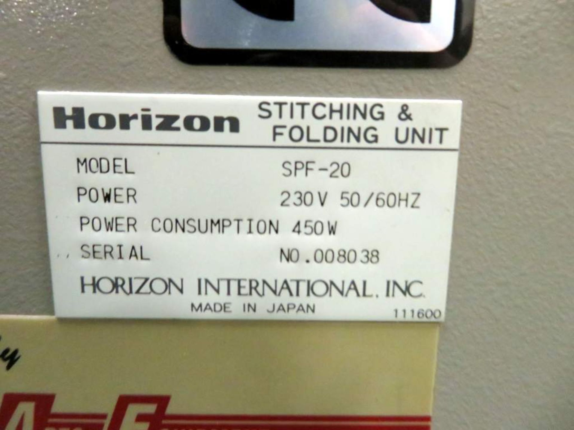 Horizon Model SPF-20 Stitching & Folding Unit, Horizion FC-20 Trimmer & 2x Horizon MC-80 Collators - Image 7 of 30