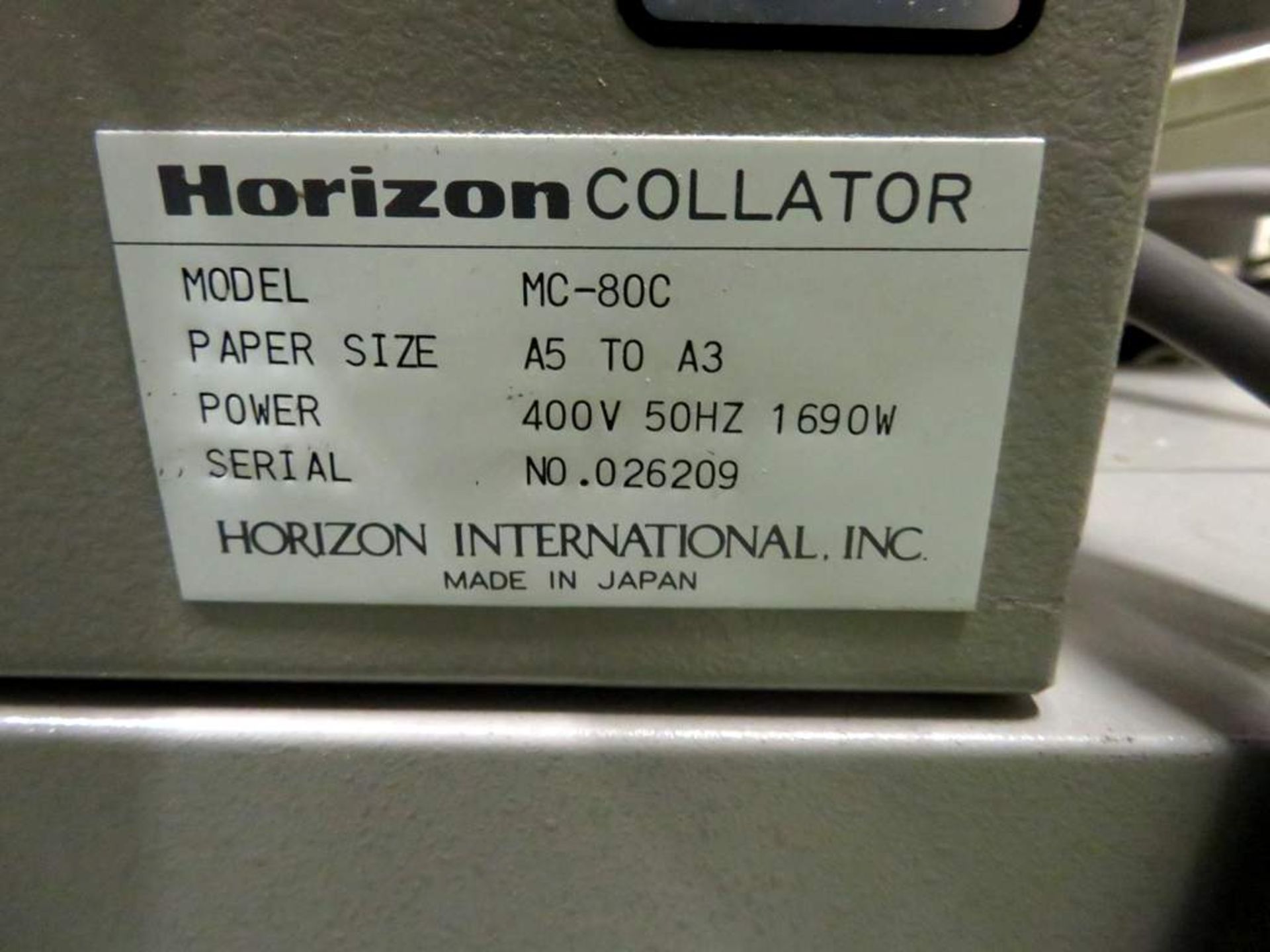 Horizon Model SPF-20 Stitching & Folding Unit, Horizion FC-20 Trimmer & 2x Horizon MC-80 Collators - Image 14 of 30