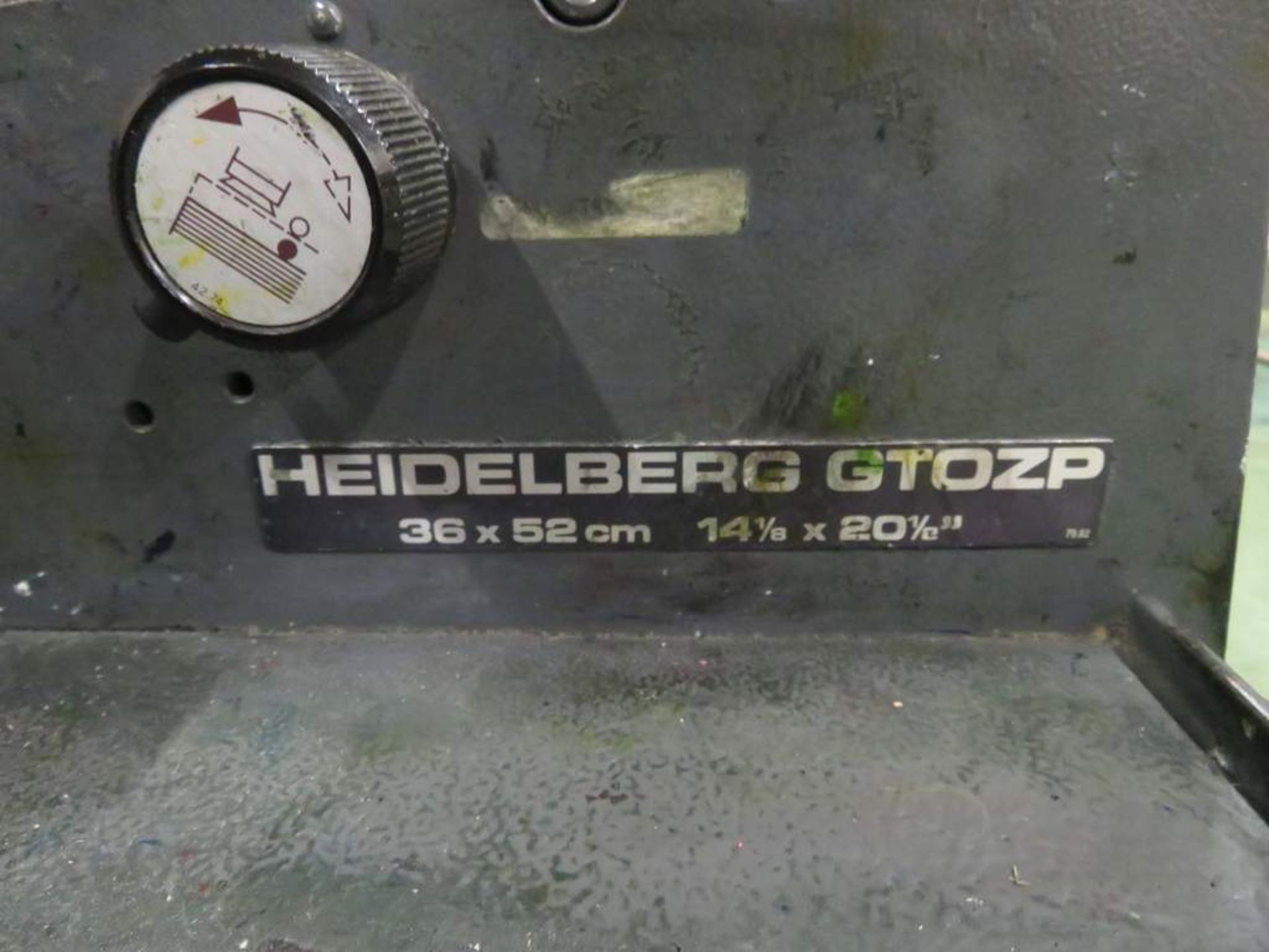 Heidelberg Model GTP ZP 52 Colour Press - Serial Number: 685555N - Image 17 of 20