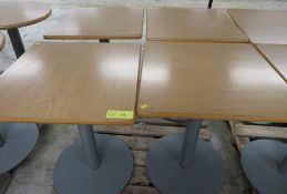 4x Small square canteen table - Dimensions: 60x60x73cm (LxDxH)