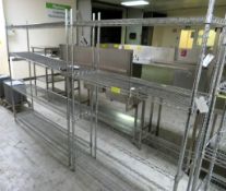 2x Stainless steel Racking With 4 shelfs - Dimensions: 12x40x182cm (LxDxH)