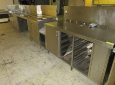 Stainless steel Preperation unit with 3 Sinks & 3 under counter cupboards