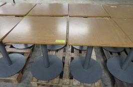 4x Small square canteen table - Dimensions: 60x60x73cm (LxDxH)
