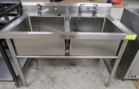 Stainless steel double sink basin