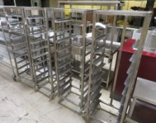 4x Stainless steel Canteen Tray Rack - Dimensions: 50x40x160cm (LxDxH)