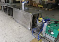 Stainless steel Serving counter with Soft drinks unit, Optima 7 compressor unit