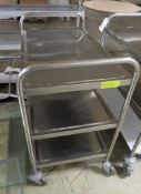 Serving trolley - stainless steel 3 tier