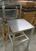 2x Stainless steel oven stands/frames & 1x Stainless steel preperation table
