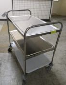 Serving trolley - stainless steel 3 tier