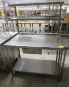 Stainless steel Preperation table with 2 Shelves and underocunter shelf
