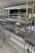 Stainless steel Racking with 6 shelfs on Wheels - Dimensions: 200x40x197cm (LxDxH)