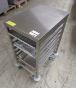 Stainless steel oven rack storage unit