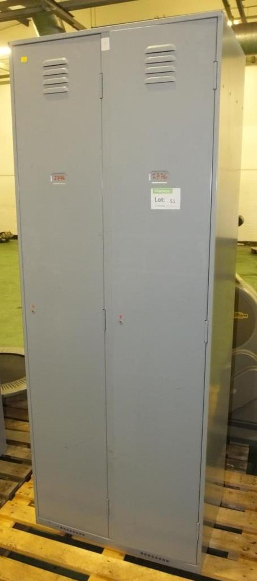 Steel Twin Banked Locker L76 x W50 x H201cm - missing keys