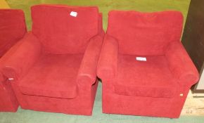 2x Chair Easy Fabric Red