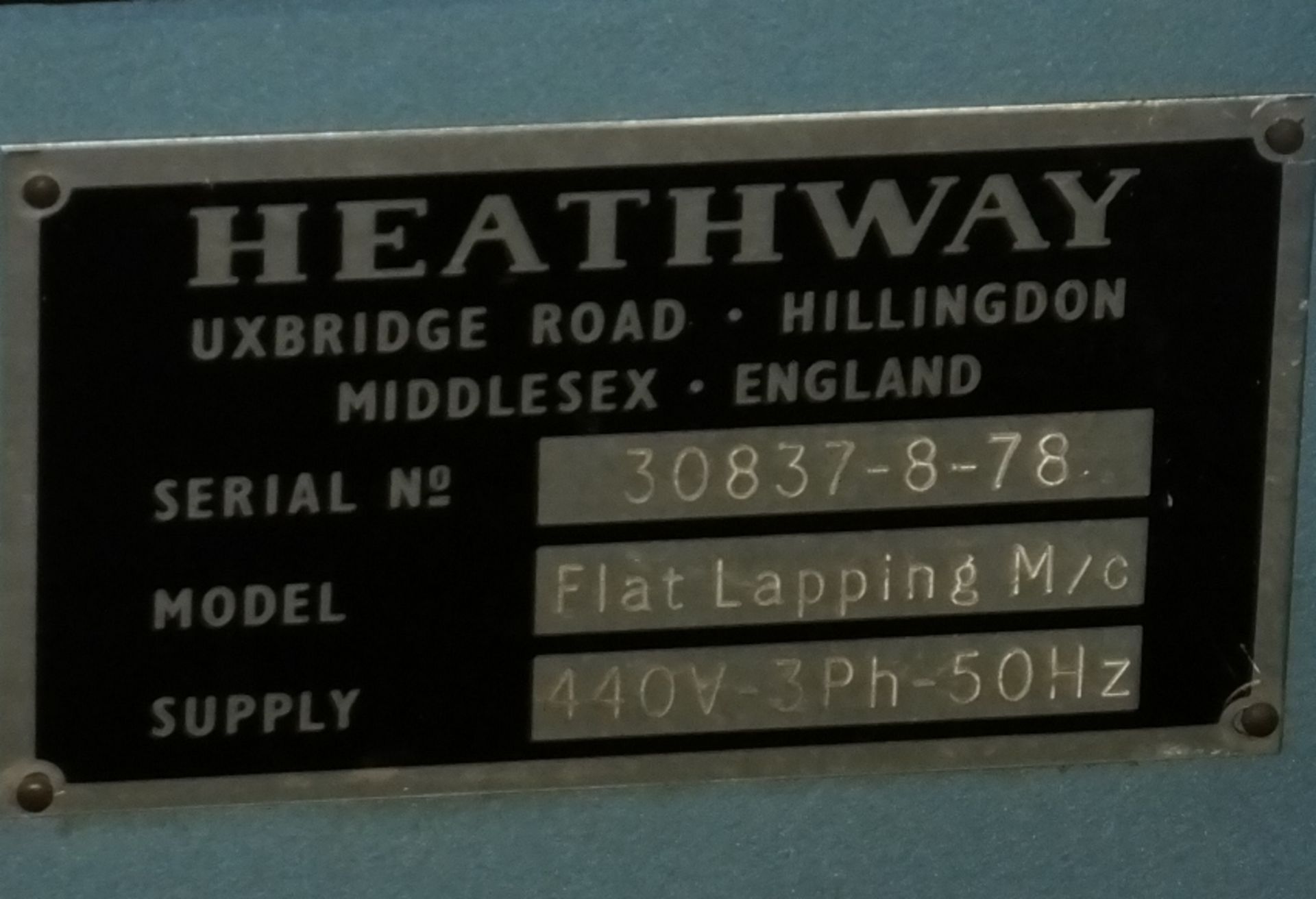 Flat Lapping Machine, Heathway, Trolley - Bild 4 aus 5