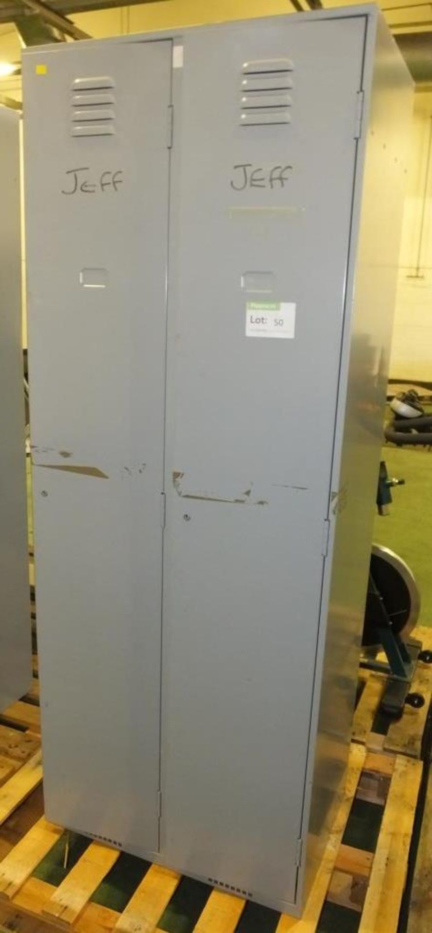 Steel Twin Banked Locker L76 x W50 x H201cm - missing keys