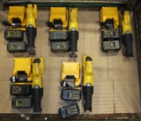 5x DeWalt DC305KL Reciprocating Saws - Chargers & Batteries