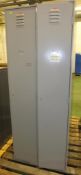 Steel Twin Banked Locker L76 x W50 x H201cm - missing keys