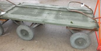 4 wheeled heavy duty trolley - wooden bed