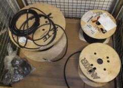 5 reels of cable - unknown lengths