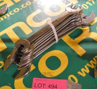 9x Open Ended Spanners 19 - 42mm.