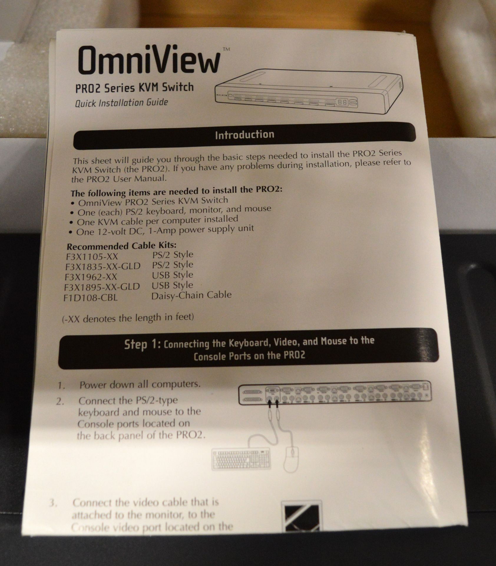Belkin OmniView Pro2 4-port KVM Switch F1DA104T - New. - Image 2 of 2
