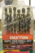 Dekton HSS Drill Set 1 to 13mm - 25 pcs.