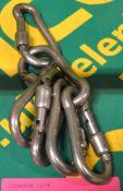 6x AISI 316 Stainless Steel Carabiners - 8 kN.