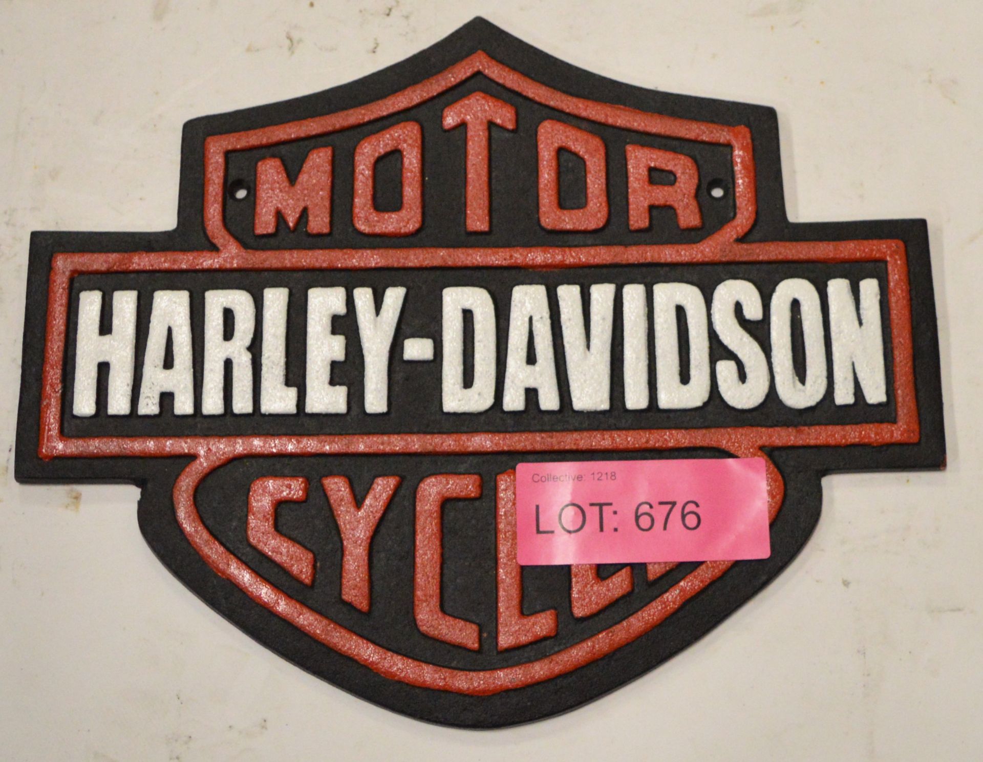 Cast Sign - Harley Davidson - 330mm wide.