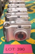 5x Canon PowerShot A520 Digital Cameras - Tested & Working.