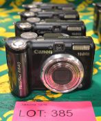 4x Canon PowerShot A640 Digital Cameras - Tested & Working.