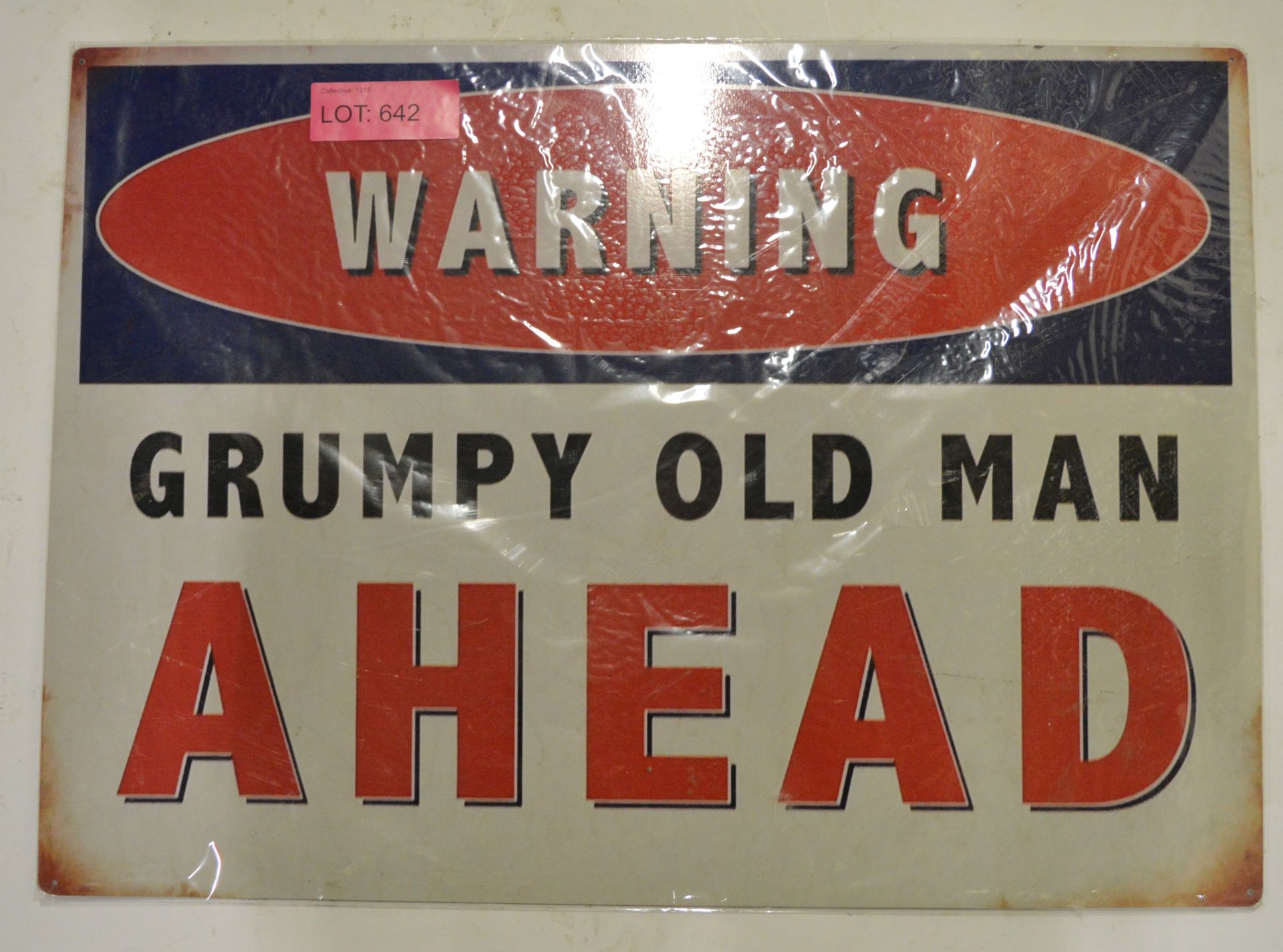 Steel Sign - Warning Grumpy Old Man - 700 x 500mm.
