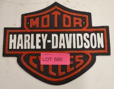 Cast Iron Sign - Harley Davidson - 330mm long.