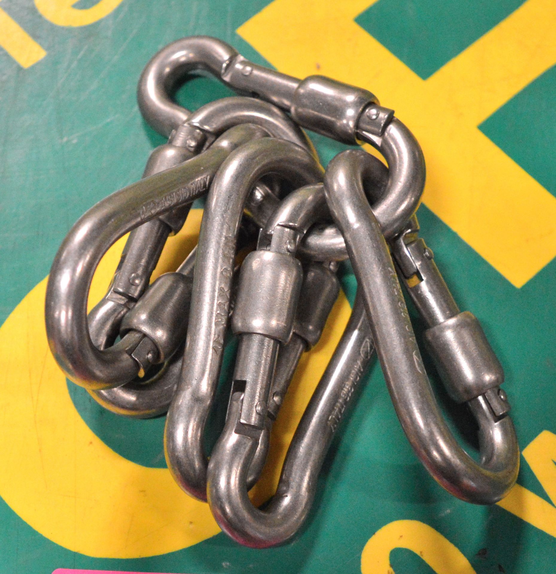 6x AISI 316 Stainless Steel Carabiners - 8 kN.