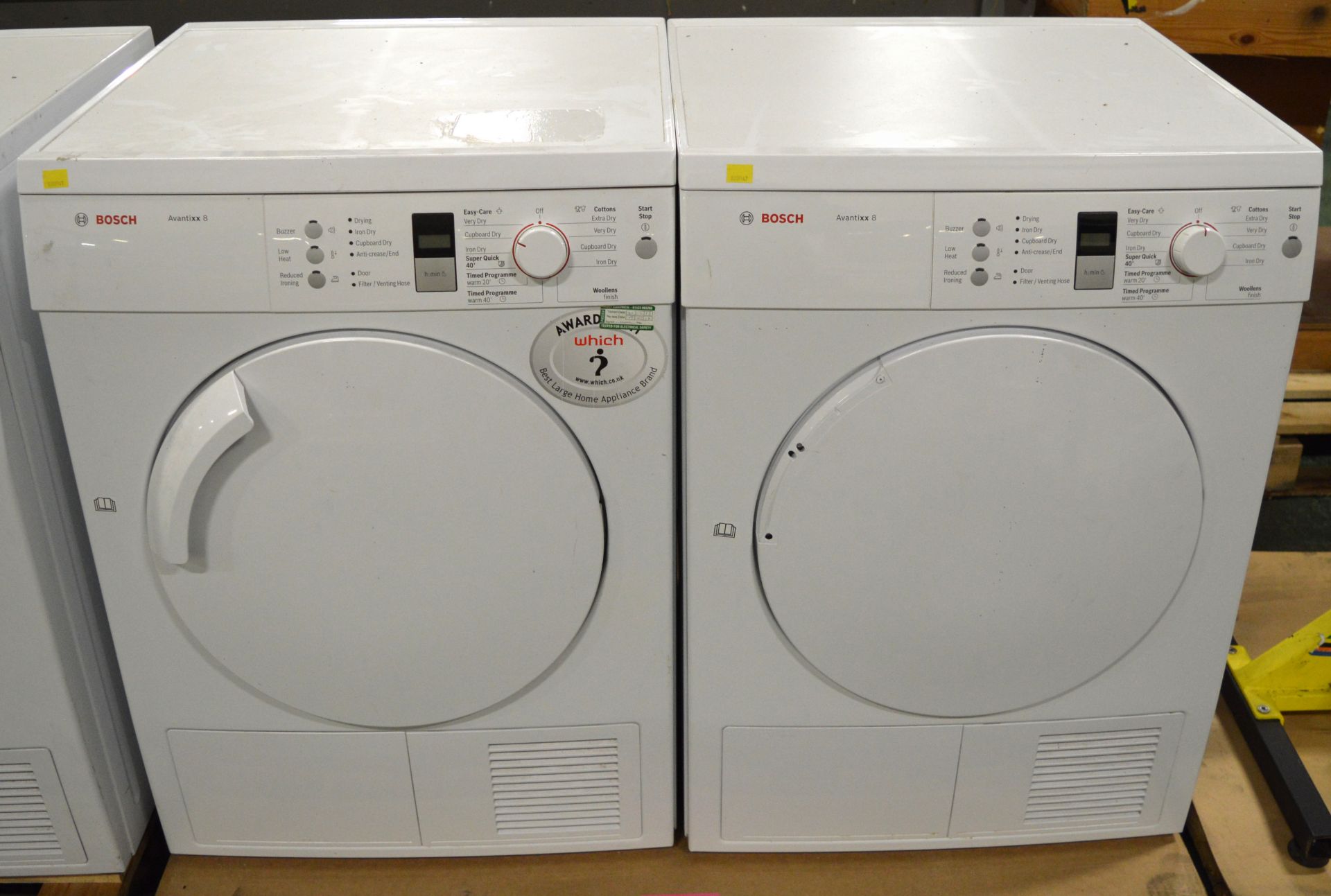 2x Bosch Avantixx 8 Clothes Dryers.