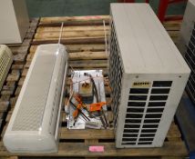 Wall mountable air conditioner with control unit