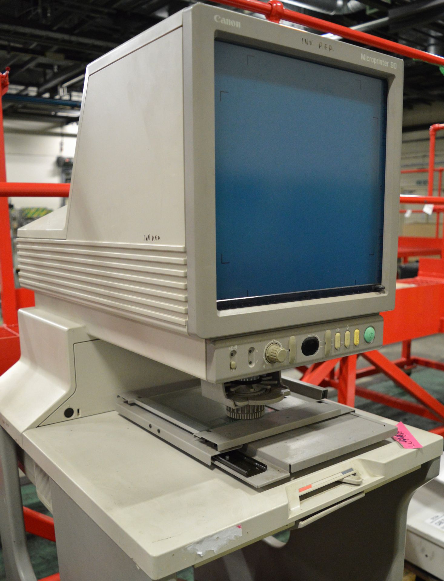 Canon MicroPrinter 90 MIcrofiche reader on stand - Image 2 of 3