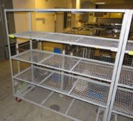 Portable 5 tier metal storage rack. Dimensions: 164 x 59 x 170cm (LxDxH)