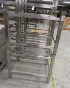 2x Stainless steel oven stands/frames - Dimensions: 84x67x66cm (LxDxH)