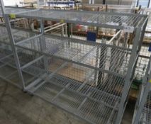 Portable 4 tier metal storage rack