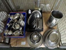 Various food serving items - gravy jugs, platers & trays